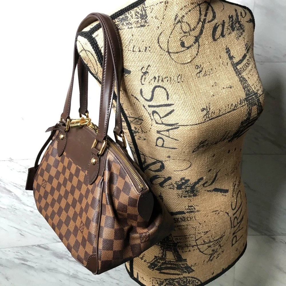 LOUIS VUITTON Damier Ebene Verona PM Satchel Shoulder Bag Authentic